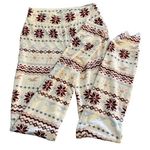 Hollister Women's  Holiday Sleep Leggings Tan Maroon Snowflake Size XS EUC #7169 Photo 0