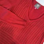 Vince Camuto Knit Midi Dress Long Sleeve Women's Small Brick Red Photo 1
