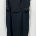 Daymor Couture Black Dress Size 18 Long Beaded Bodice Gown Photo 0