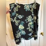 Geoffrey Beene  Black and Teal Floral Midi Skirt Photo 0