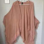 Mixit One size earthy pink blush boho textured knit wrap poncho Photo 0