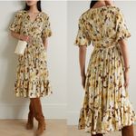 Ralph Lauren Polo Floral Print Pleated Satin V-neck plisse midi Dress 2 $698 Photo 4