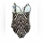 Calvin Klein Black and White Zebra Print One Piece Swimsuit size 10 NWT Photo 1
