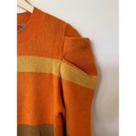 FARM Rio Anthropologie Women’s Sweater Small Colorblock Knit Long Sleeve Bright Orange Photo 3