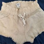 BDG Cream Frayed Hem Shorts Photo 0
