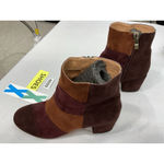 Urban Outfitters Womans Ankle Boots 8 Multicolor Patchwork Side Zip Block Heel Photo 2