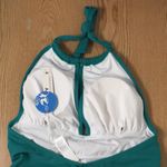 Cupshe B44 New Women’s  1pc Swimsuit Green Black & White Striped Size Medium Photo 4