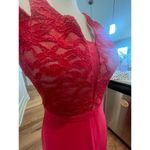 MORGAN AND CO. DEEP PINK LACE BODICE FLOOR LENGTH NWT SIZE 6 Photo 3