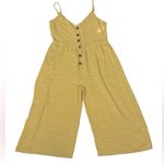 One Clothing Women’s Linen Blend Classic Yellow Jumpsuit Size Medium Photo 1