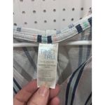 Time and Tru Striped Hooded Tunic Top L G 12 14 Gray White Blue Pink Short Size L Photo 1