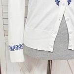 Talbots Delft Blue Picnic Paisley White Button Up Cardigan Sweater White XS Photo 6
