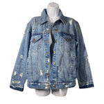 Pistola  Women's Blue Button Up Jean‎ Jacket Distressed Front Pockets Size Small Photo 0