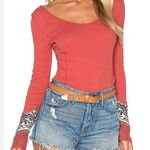 Free People  Bandana Cuff Top in Red Size S Photo 0