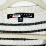 Veronica Beard  Dean Striped Linen V-Neck Sweater Size Large Breton Ribbed Photo 6