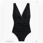 J.Crew Black V-neck ruched one-piece swimsuit Size XXS Photo 3