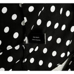 Boston Proper  Shirt Women Medium Black White Polka Dot Pleats Button Up Feminine Photo 6