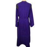 Vanity Fair Vintage Lounge Robe Fringe Embroidered Floral Full Length Purple Photo 4