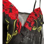 Vintage Black‎ Sheer Negligee Top Black Size M Photo 4