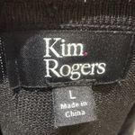 kim rogers  black and white snowflake reversible removable scarf sweater large Photo 7