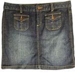 Tommy Hilfiger Women's Vintage Blue Denim Belted Mini Skirt Size 10 Rivets Photo 3