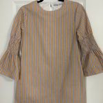 English Factory Blue And Orange Stripe Mini Dress Photo 3