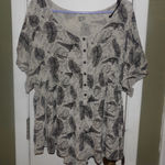 Ecote  babydoll palm printed Romper XS Photo 0