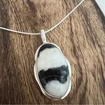 925 Sterling Silver White buffalo Turquoise Necklace Womens Gemstone Jewelry Black Photo 12