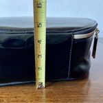 Lancome Paris Black Faux  Leather Round Travel Cosmetic Bag Train Case Photo 7