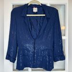 Yoana Baraschi Vintage Navy Blue Glam Rock Lightweight Blazer Jacket Size 2 XS Photo 10