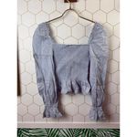 Reformation  Light Blue Maple Linen Smocked Crop Top - Size - XS Photo 1