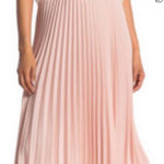 T Tahari Tahari Pink Cream Pleated Banded Midi Skirt Photo 0