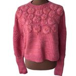 Ulla Johnson Ciel Merino Wool Sweater Floral Hand knit Embroidered Rose Large Photo 0