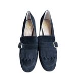 Vince Camuto Black Giuliann Suede Buckle Detail Mid Block Heel Pumps Size 9/39 Photo 1