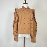 Ulla Johnson $750 NWOT  Wool Lucinde Double-Breasted Pea Coat Jacket Ruffles Sz P Photo 5