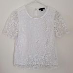 Saks 5th Avenue Saks Fifth Avenue White Lace short sleeved Top sz XSp Photo 0