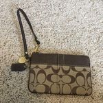 Coach Khaki signature stripe wristlet Photo 0