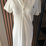 Ralph Lauren Women’s WHITE COTTON POLO DRESS NWT Sz M Photo 0
