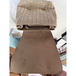 Woven Straw Backpack Beige Faux‎ Leather Trim Buckle Closure Casual Travel Tan Photo 3