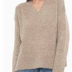 Pistola NWT Vania Oversized V-Neck Sweater XL Taupe Knit Relaxed Wool Pullover Photo 0
