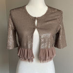 BCBGMAXAZRIA NWT BCBG Sequin Embellished Jacket with Ruffle Hem Size S Photo 0