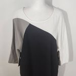 For Cynthia Linen Shift Dress Size Medium Linen Colorblock Dress Photo 2