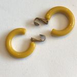 Vintage Japan Goldenrod Yellow Classic Hoop Clip On Earrings Photo 4