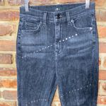 7 For All Mankind  Black Wash Denim High Waist Ankle Super Skinny Stud Jeans 24 Photo 1