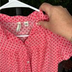 St. John St Johns Bay Women Top White Diamond Pattern Short Sleeve Buttons Photo 10