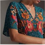 Anthropologie Blank London  Tatiana Dark Teal Floral Kaftan Midi Dress Photo 2