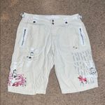 DA NANG Y2K VTG Vintage Silk Cargo Embroidered Low Rise Bermuda Shorts Cream M Size M Photo 1