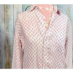 Frank & Eileen  Barry Linen Long Sleeve Shirt Pink Pineapples $258 XS Button Up Photo 12