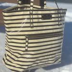 Kate Spade  
Glossy Black & White Striped Tote and Wallet! Photo 2