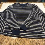 American Eagle  Outfitters Navy and Cream Striped Sweater, very Oversized (S). Photo 1