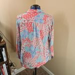 Talbots XL Mixed Handkerchief Patchwork Pastel Boho Blouse Photo 4